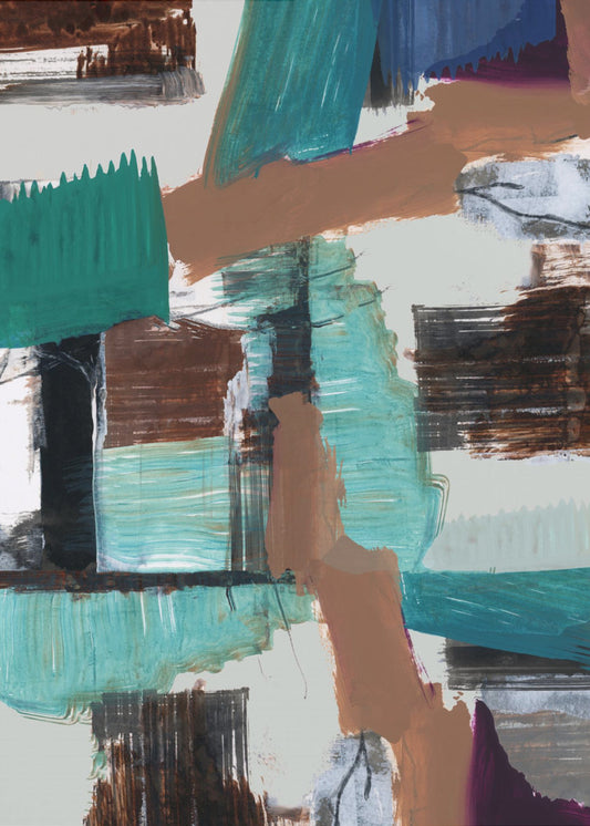 Blaues Abstraktes Poster