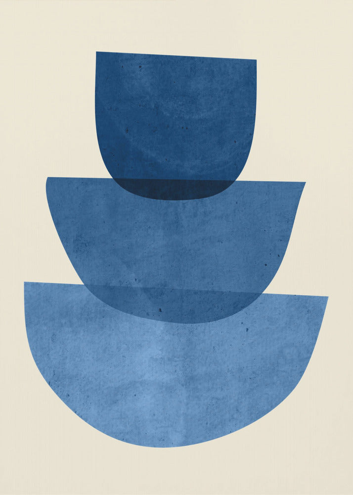 Geometrische abstrakte Formen Blau | Leinwand
