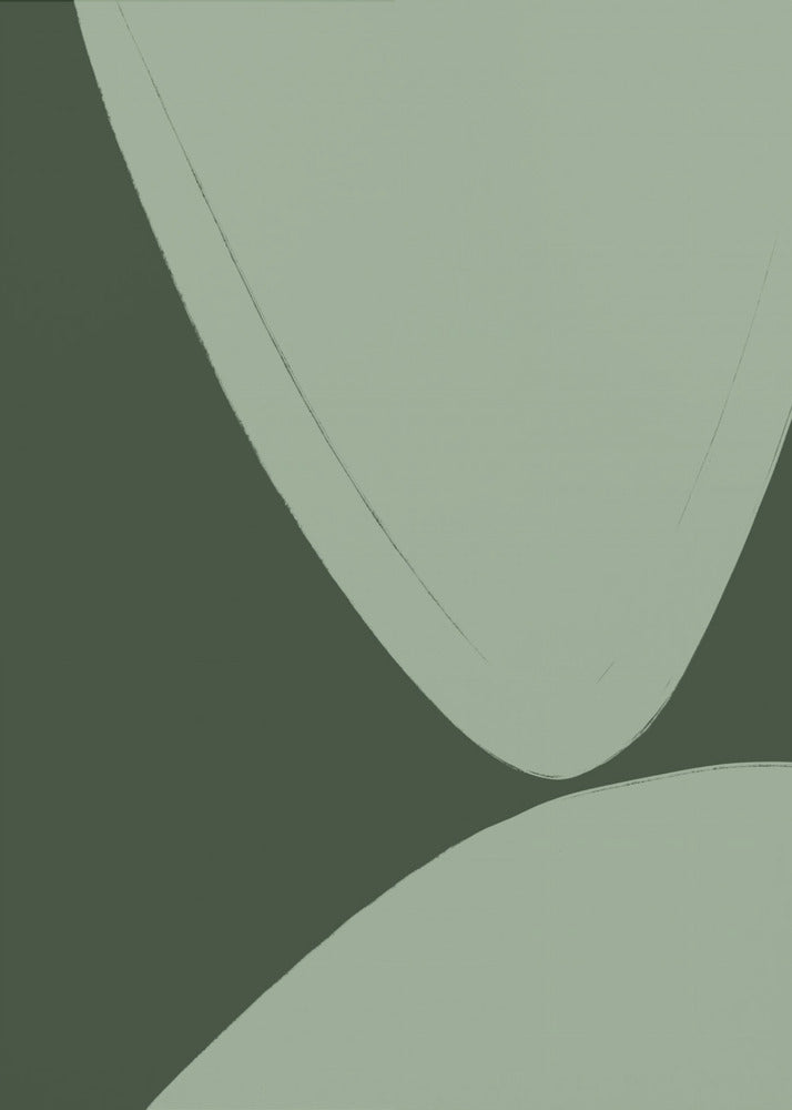 Grüne geschwungene Formen | Poster
