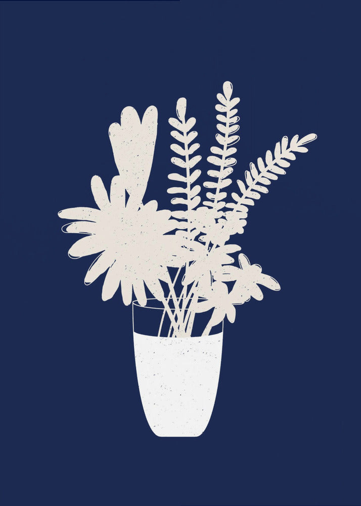 Sepia Blumensilhouette | Poster