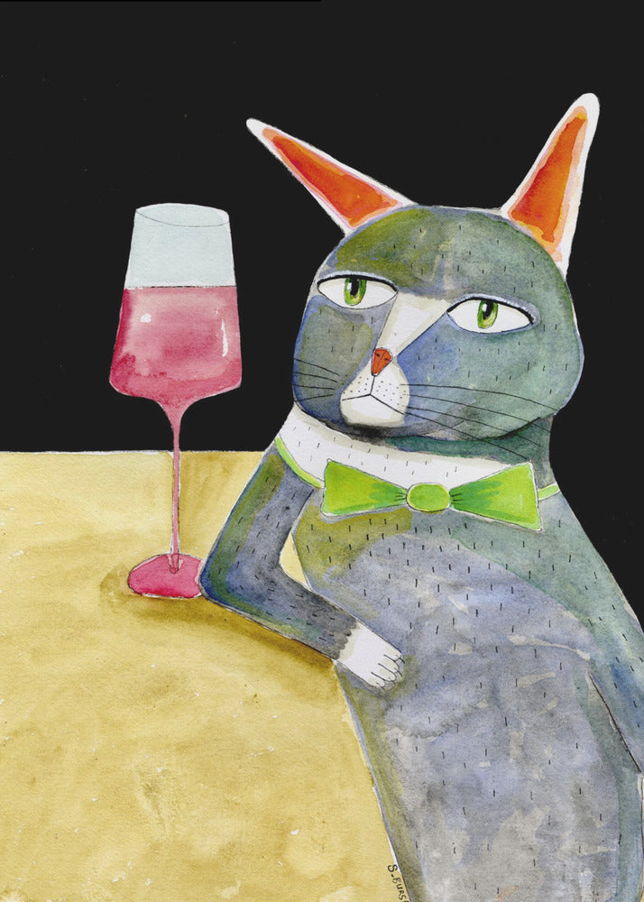 Katze an der Bar | Leinwand