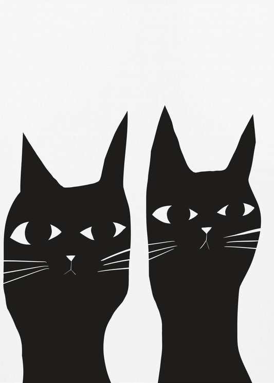 Zwei schwarze Katzen | Poster