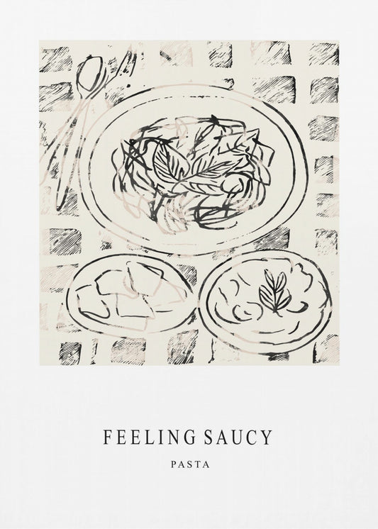 Illustration eines Nudelgerichts | Poster