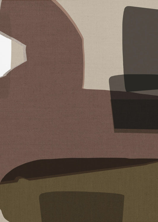 Mehrschichtige geometrische Formen und Erdtöne | Poster