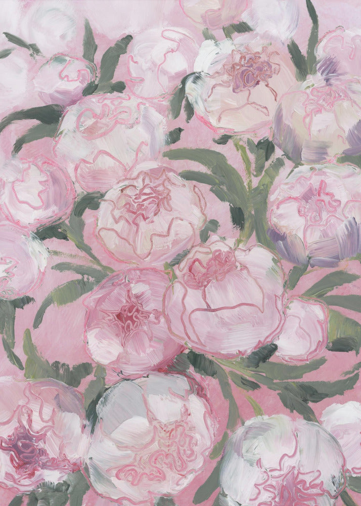 Blumenkomposition aus rosa Pfingstrosen | Leinwand