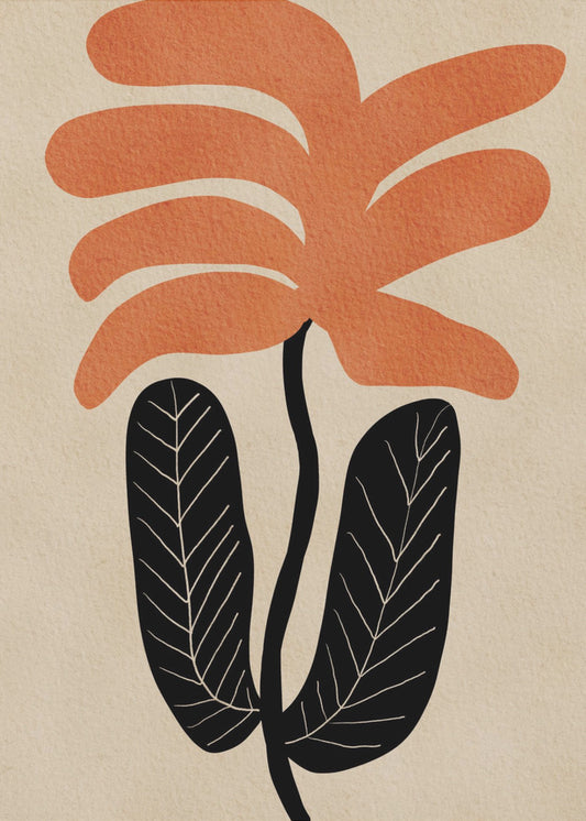 Orangefarbene Blumenblume | Poster