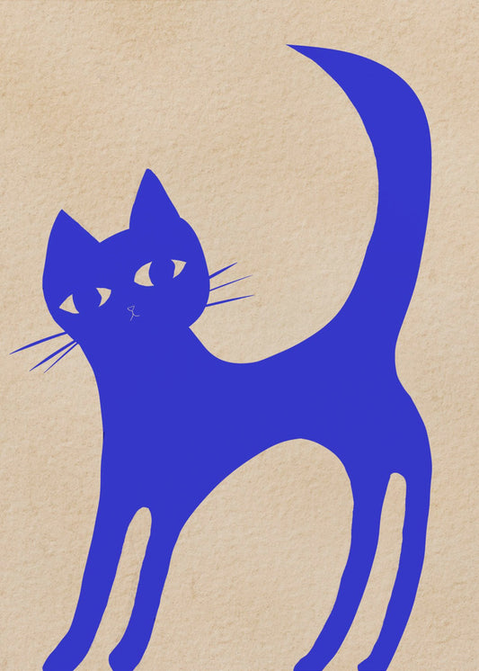 Leuchtend BLAUE Katze | Poster