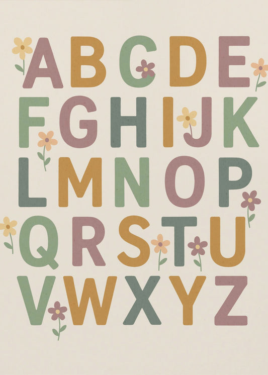 Florales Alphabet Freude | Poster