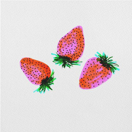 Roter Lavendel, süße Erdbeeren, Obst | Poster
