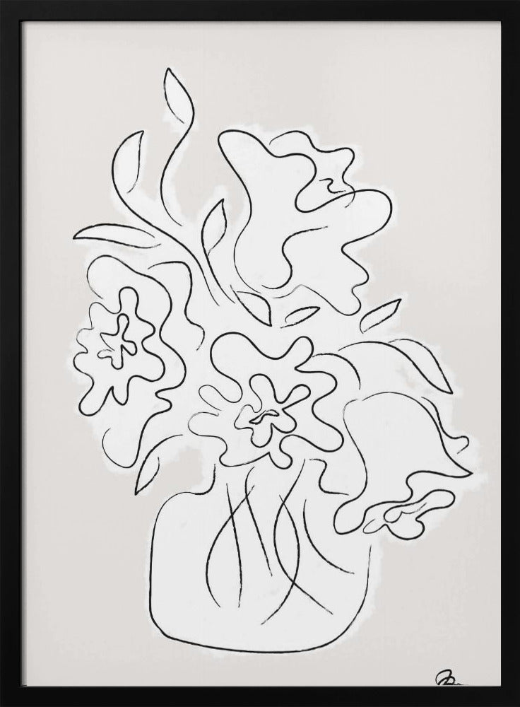 Flower Bouquet Grey | Poster