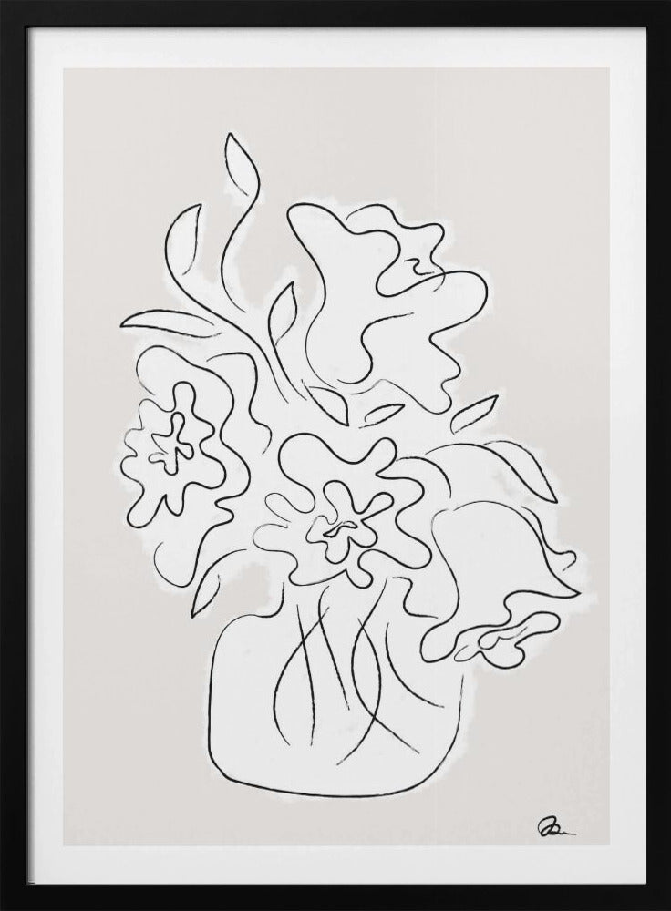 Flower Bouquet Grey | Poster