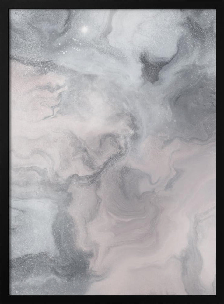 Swirling gray and White Marble Textures | Poster