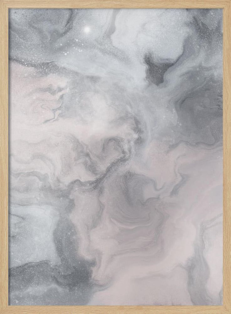 Swirling gray and White Marble Textures | Poster