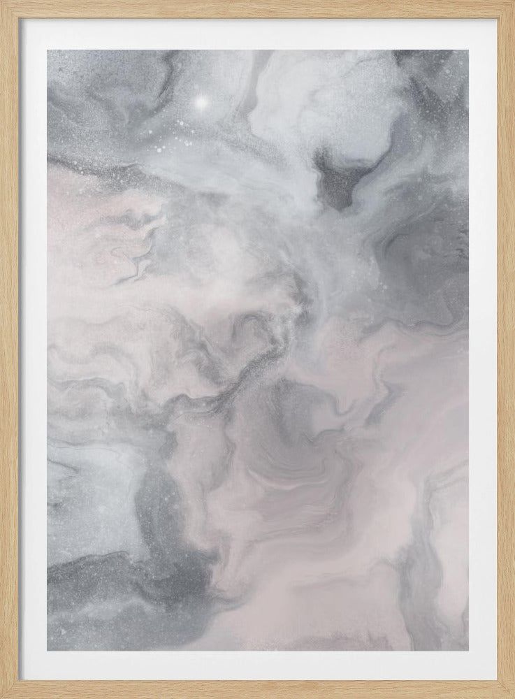 Swirling gray and White Marble Textures | Poster