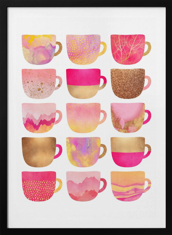 Hübsche rosa Kaffeetassen | Poster