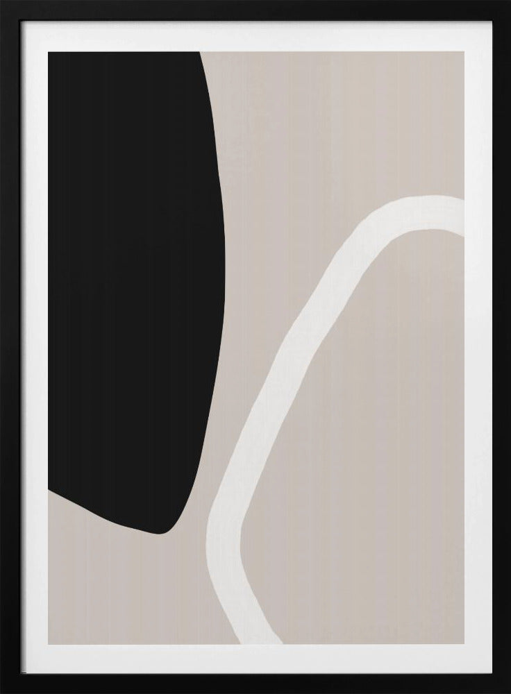Kräftige schwarze Formen und eine weiße Linie | Poster