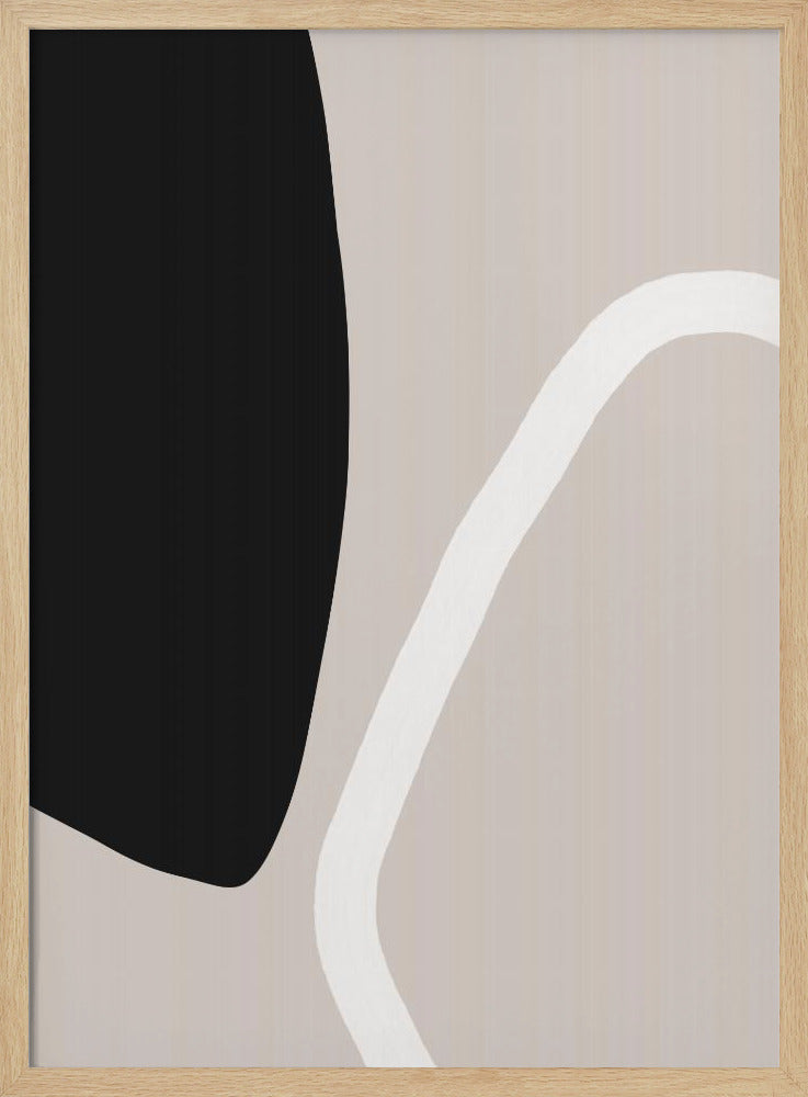 Kräftige schwarze Formen und eine weiße Linie | Poster