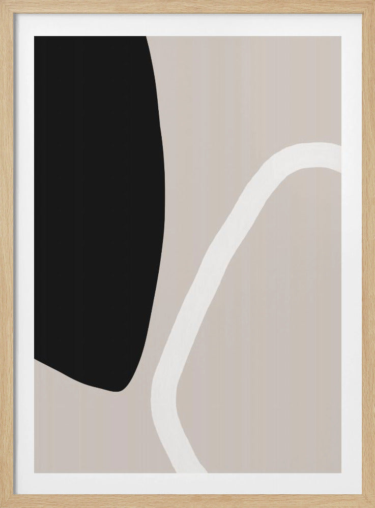 Kräftige schwarze Formen und eine weiße Linie | Poster