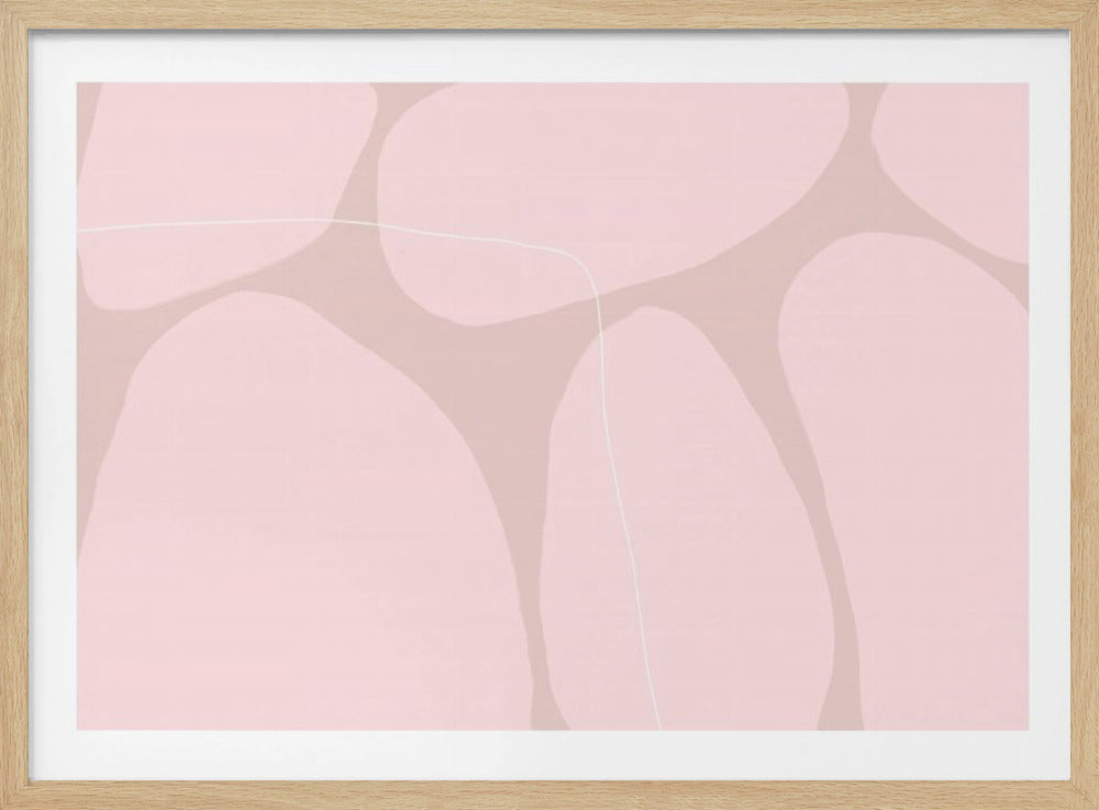Rosa organische Formen und dünne weiße Linien | Poster