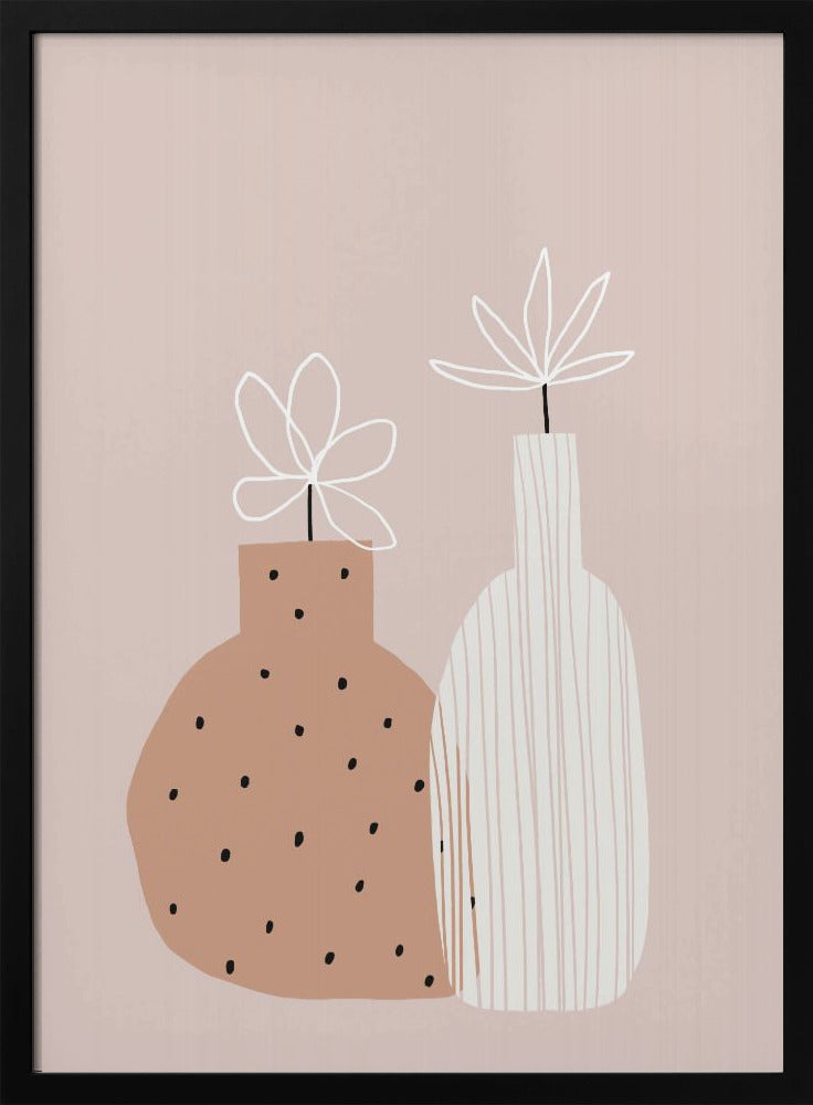Minimalistische Zwillingsvasen | Poster