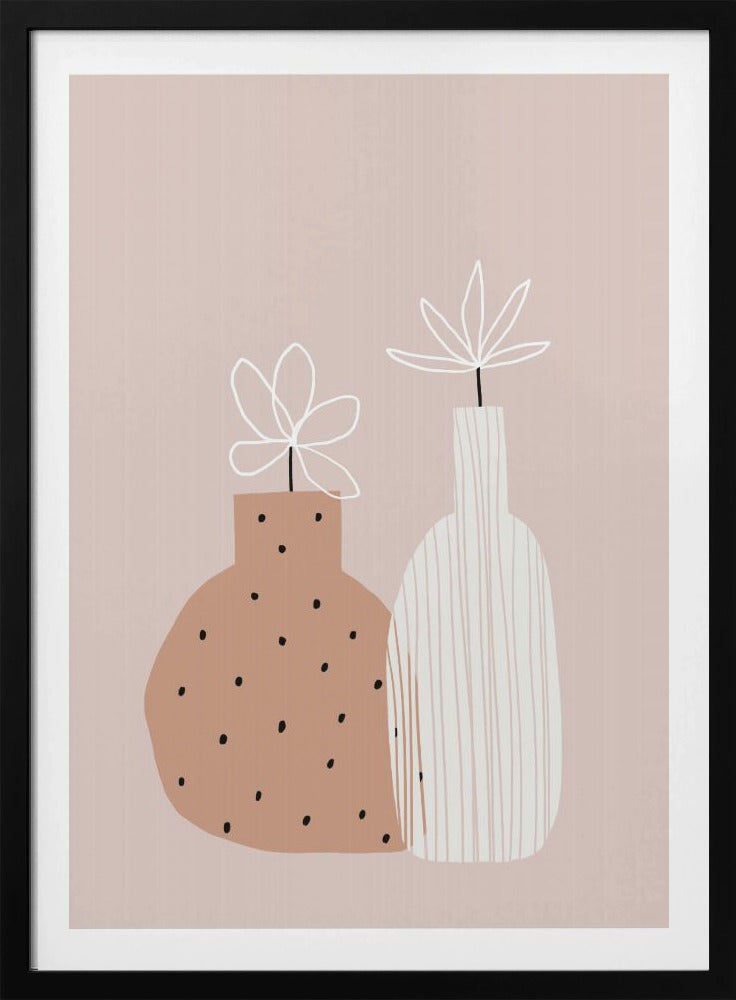 Minimalistische Zwillingsvasen | Poster