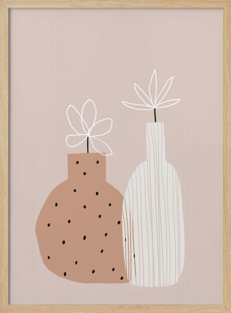 Minimalistische Zwillingsvasen | Poster