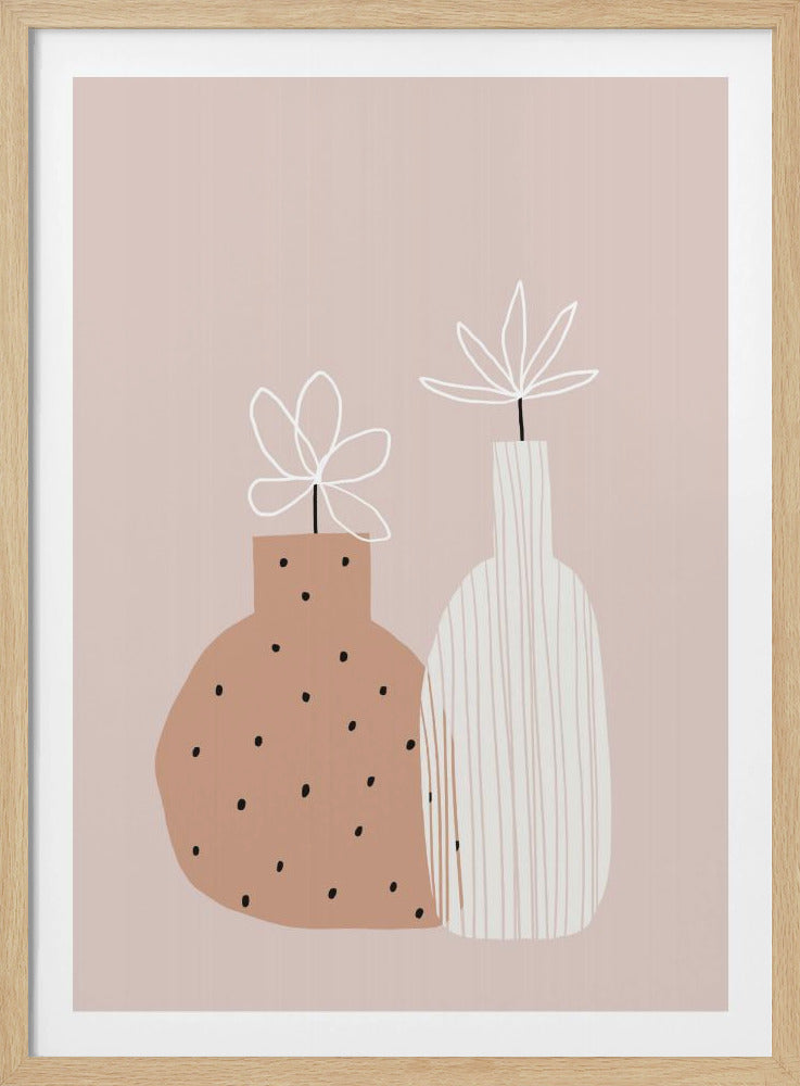 Minimalistische Zwillingsvasen | Poster