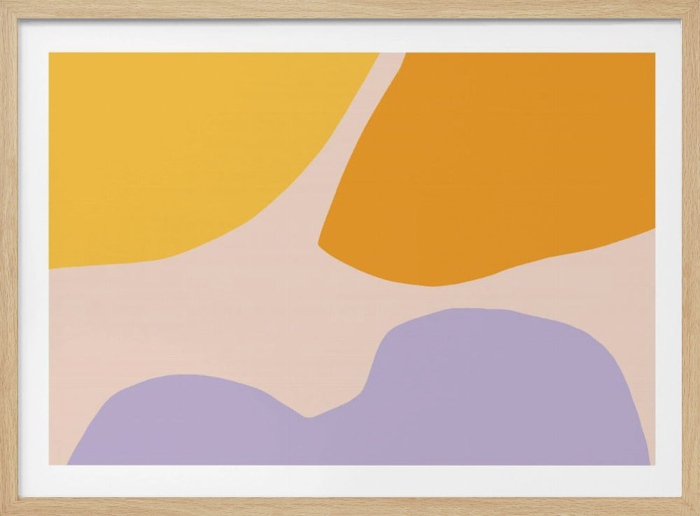 Weiche Pastellformen in Gelb, Orange und Lila | Poster