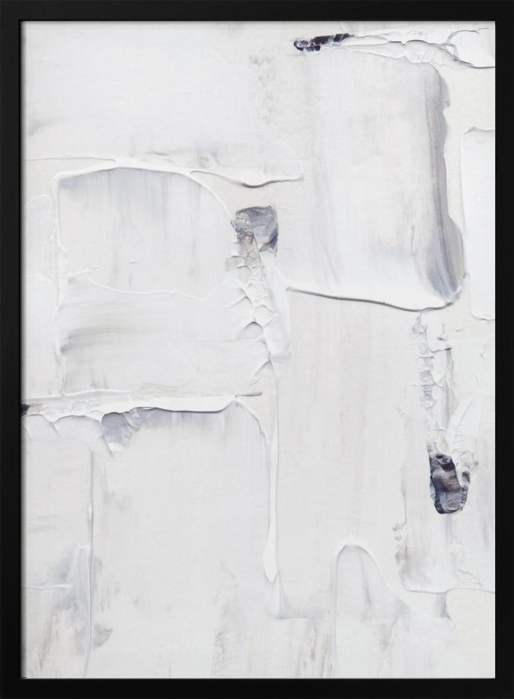 Expressionistische weiße und graue Pinselstriche | Poster