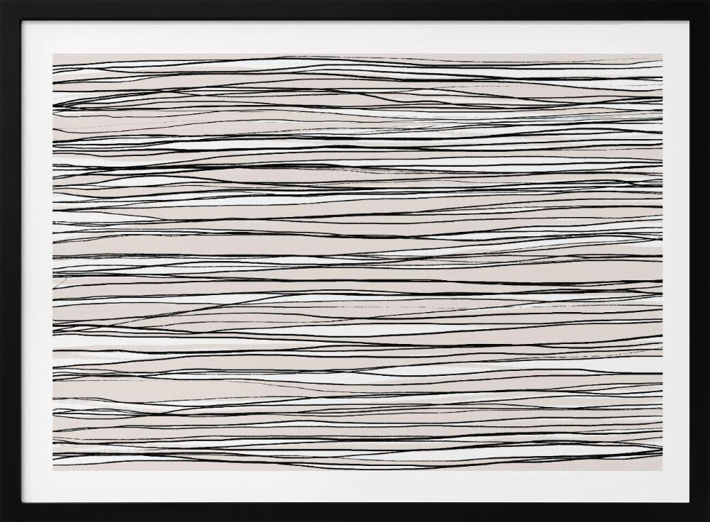 Schwarz auf beigen Linien | Poster