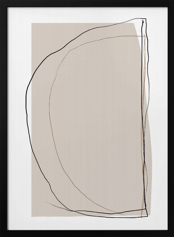 Elegante Linienkunst auf neutralem beigem Hintergrund | Poster