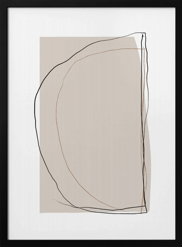 Elegante Linienkunst auf neutralem beigem Hintergrund | Poster