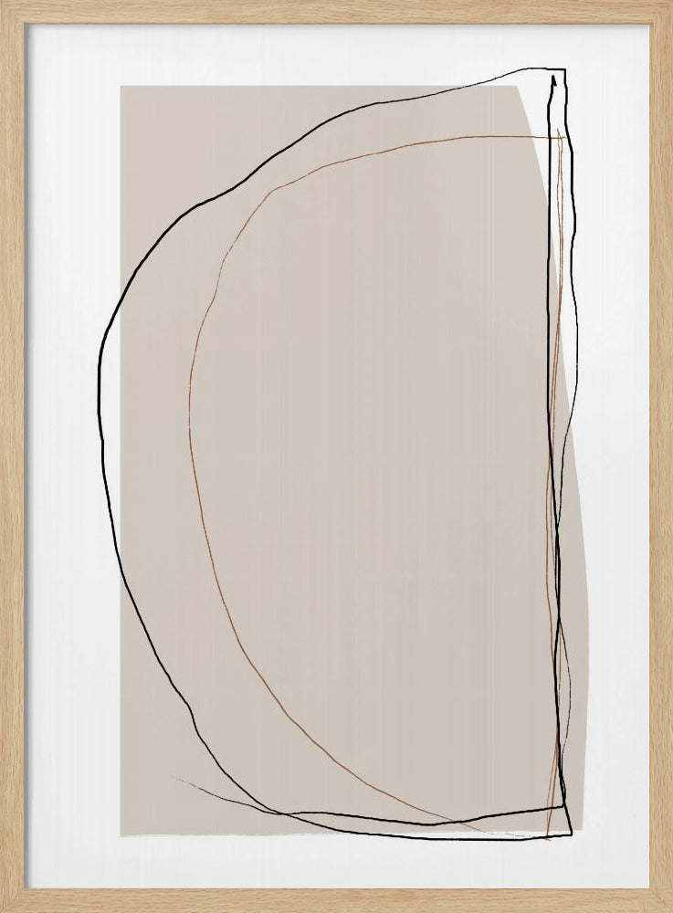 Elegante Linienkunst auf neutralem beigem Hintergrund | Poster