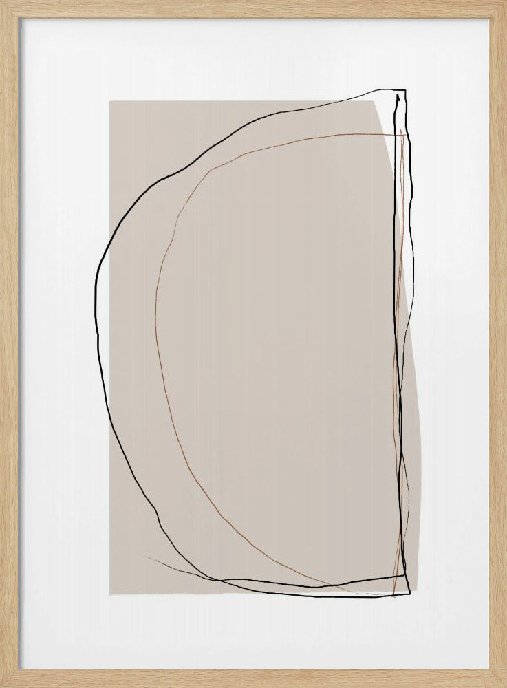 Elegante Linienkunst auf neutralem beigem Hintergrund | Poster