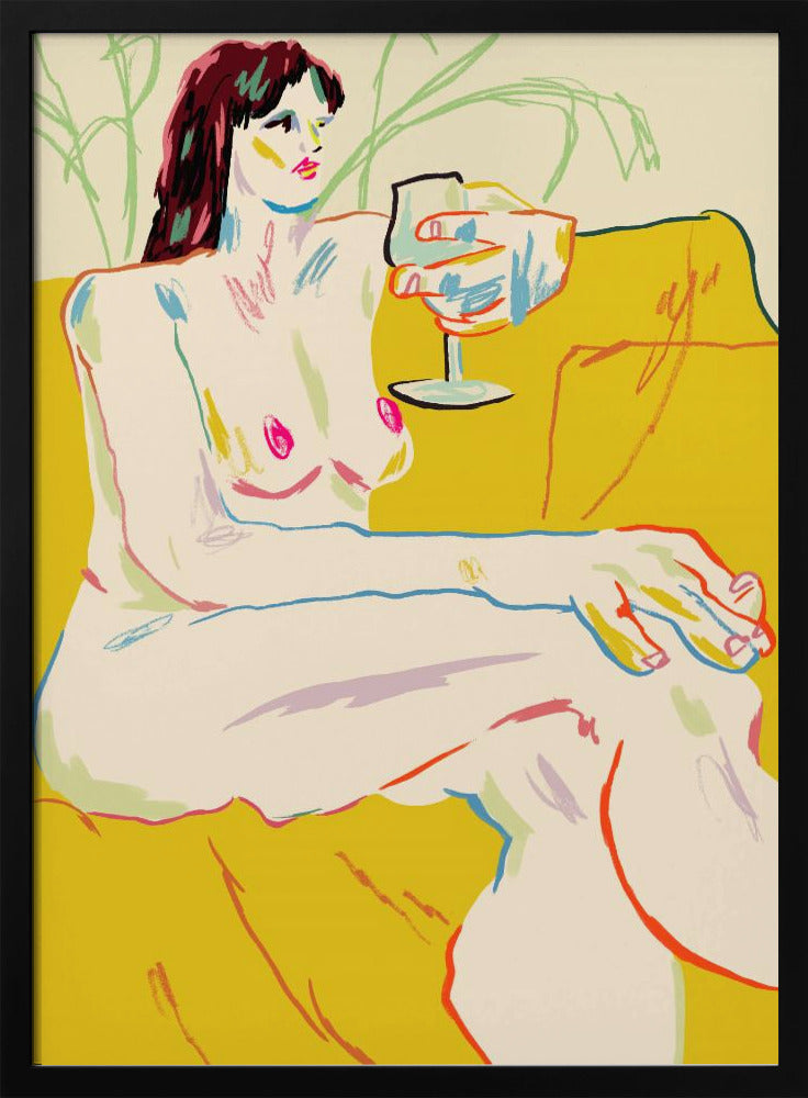 Mädchen mit einem Weinglas | Poster