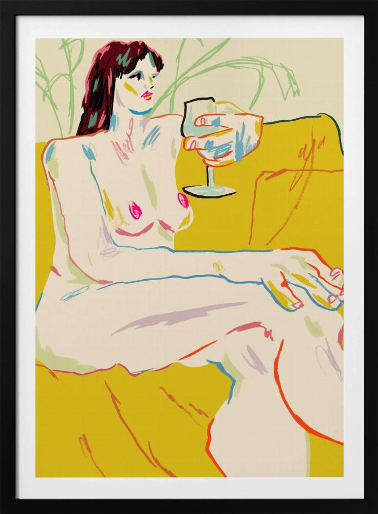 Mädchen mit einem Weinglas | Poster