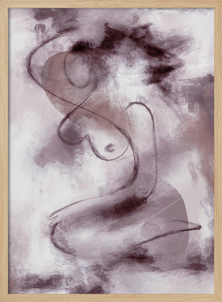Figurative abstrakte Frau in Lila | Poster