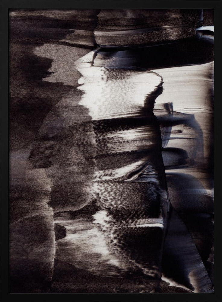 Monochrome Textures And Fluid Brushstrokes | Poster