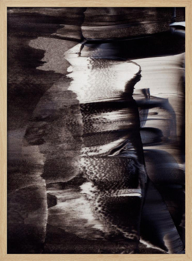 Monochrome Textures And Fluid Brushstrokes | Poster