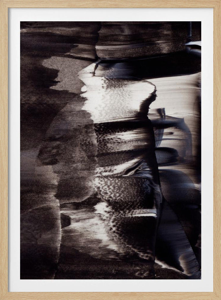 Monochrome Textures And Fluid Brushstrokes | Poster