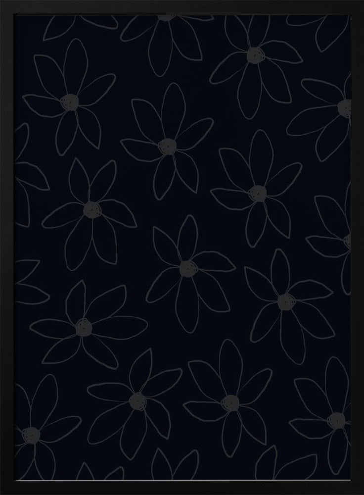 Schwarze luftige Blumen | Poster