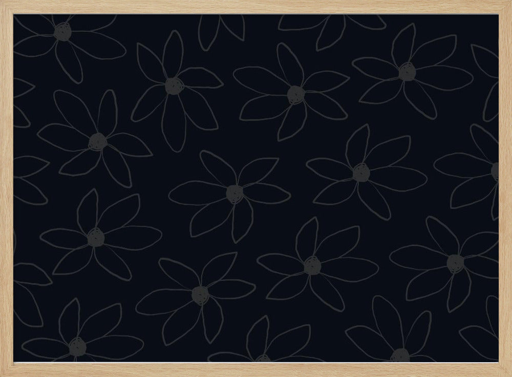 Schwarze luftige Blumen | Poster