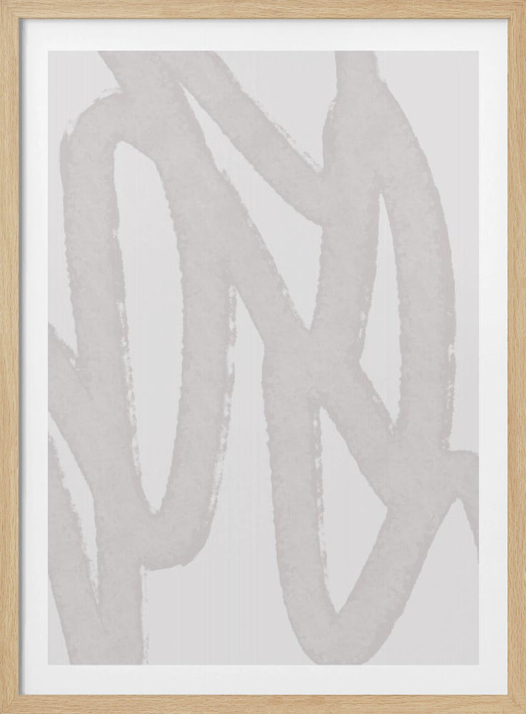 Fließende Linien in einer sanften Grautonpalette | Poster