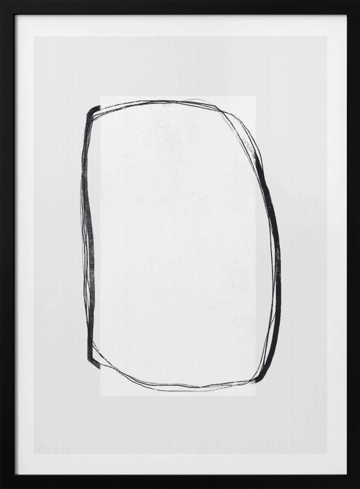Abstract Black Lines Framing A White Canvas | Poster