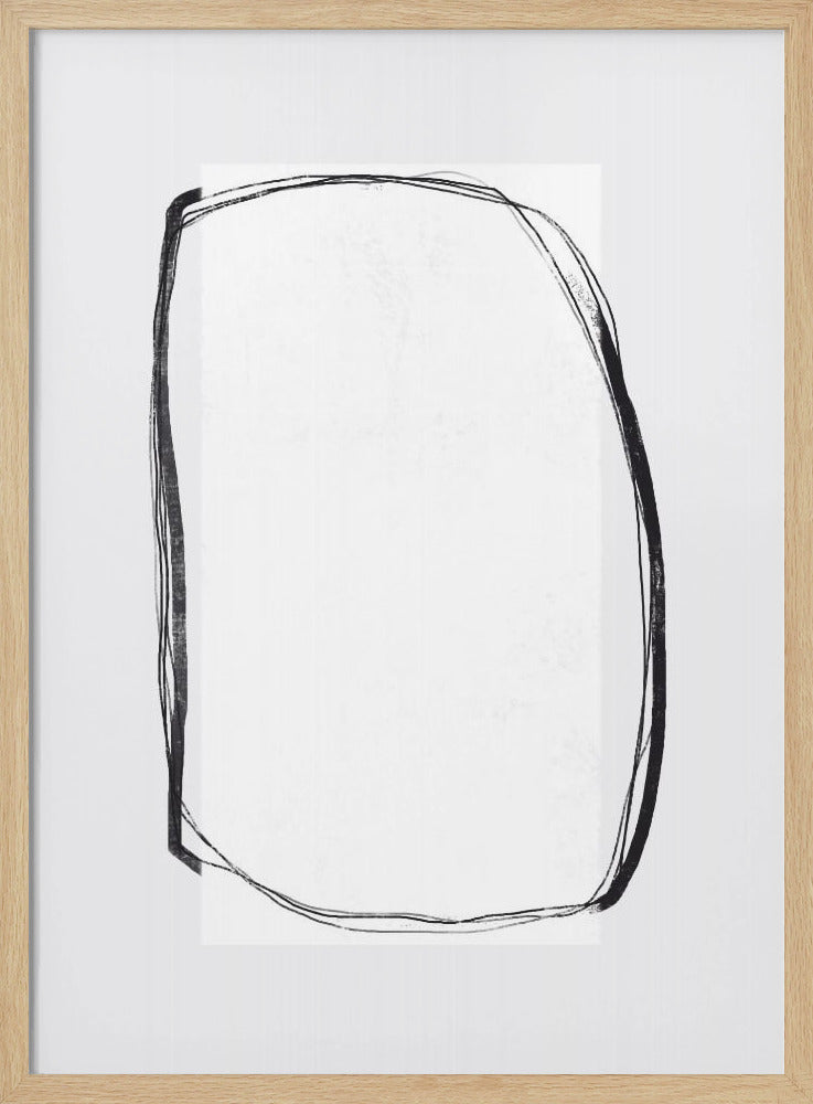 Abstract Black Lines Framing A White Canvas | Poster