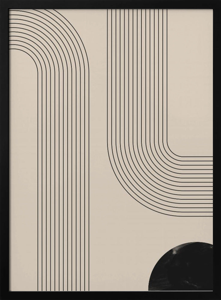 Schwarzes minimalistisches Linienkunst-Poster