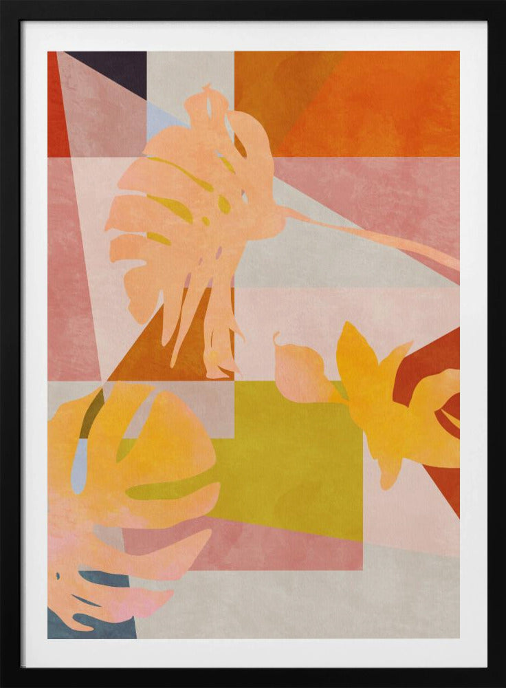 Organic Bauhaus Geometry Leaves | Poster