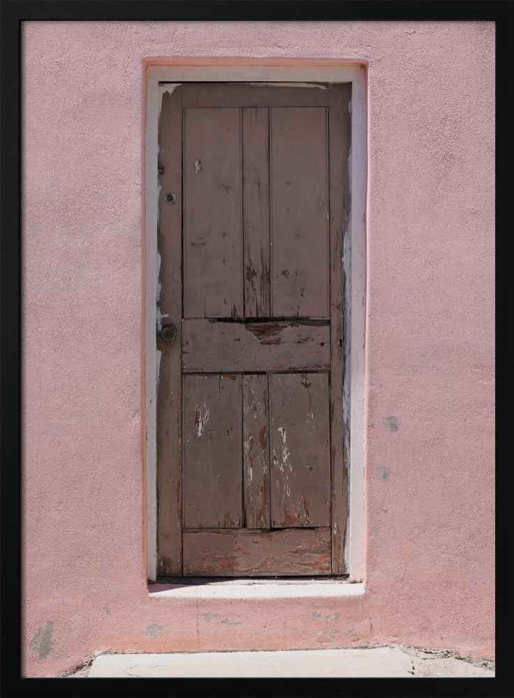 Verwitterte rosa Tür | Poster