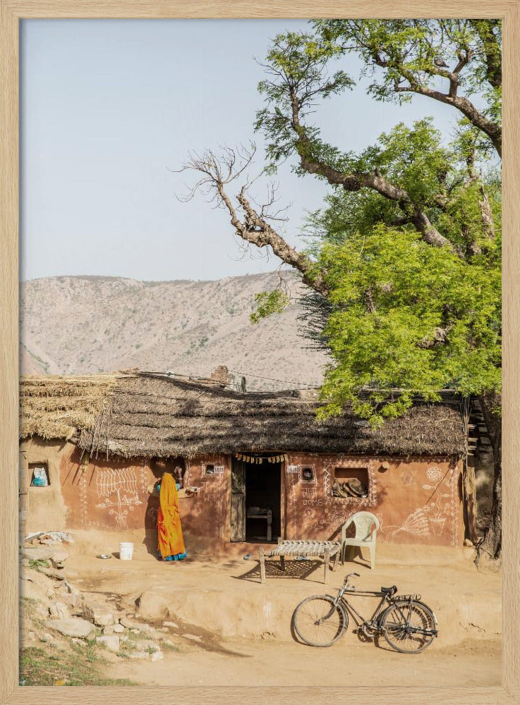 Rustikale Indianerdorfszene | Poster