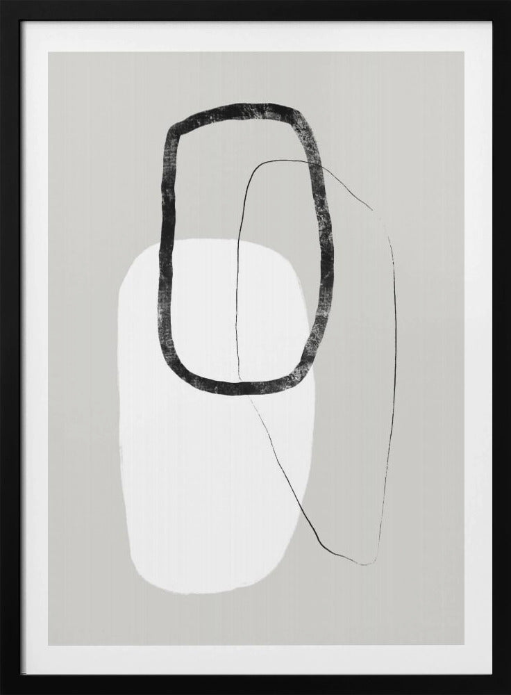 Einfache geometrische Formen in Schwarz und Weiß | Poster